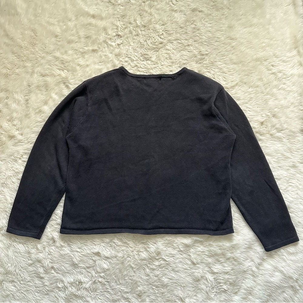 Vintage Arriviste Cardigan Holiday Ugly Christmas Sweater Beaded Black XL - Picture 3 of 13